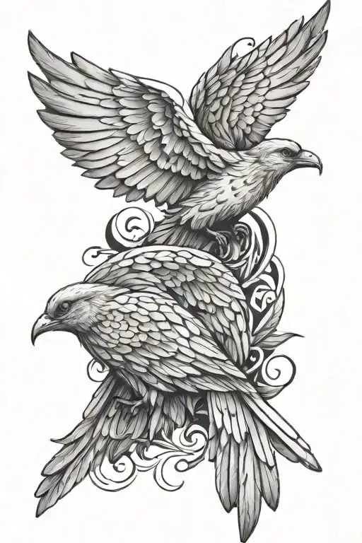 Birds And Angel Wings