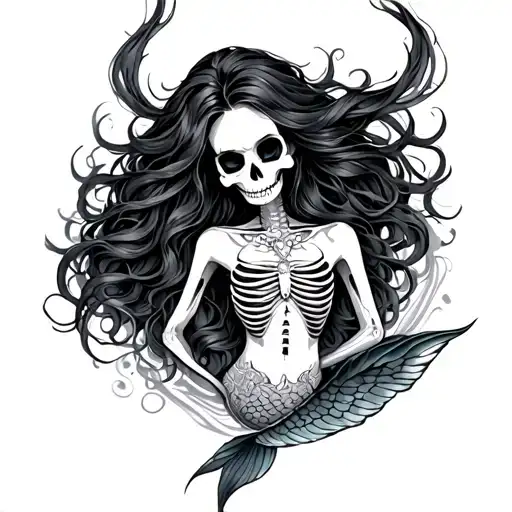 Beauty Mermaid With Skeletor Body