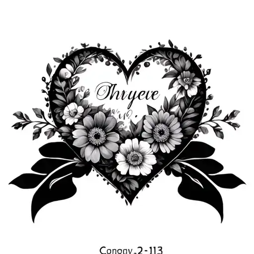 Heart From Flowers With A Date And Letter