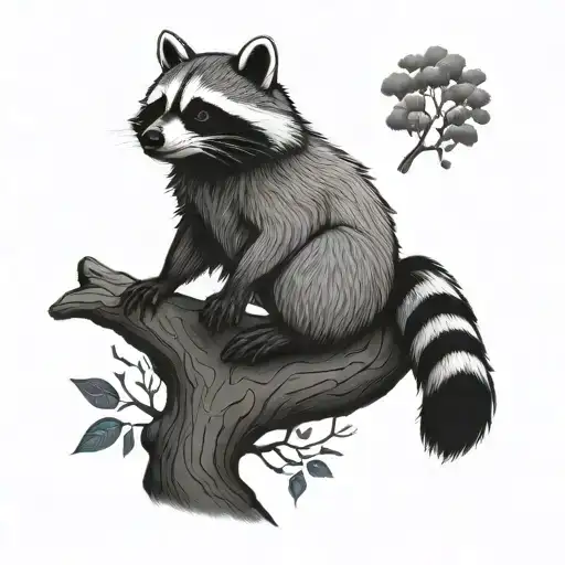 Life Tree Racoon Upcoming Sun Rising