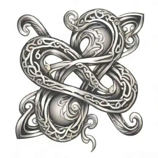 Infinity Symbol Intertwined Hearts