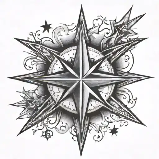 North Star With Numbers 444