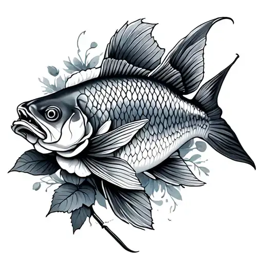 Carp Fish Rose Cross