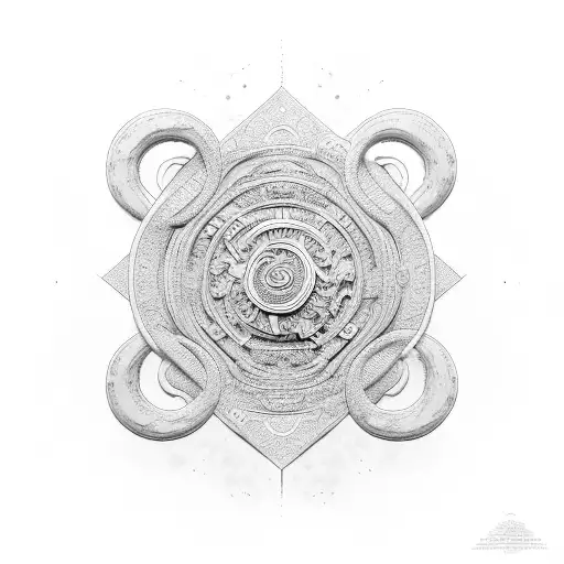 An Intricate Yin And Yang Symbol With Gym Equipment On One Side And Meditation Symbols On The Other