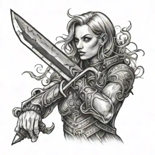 Una Thurman With The Sword