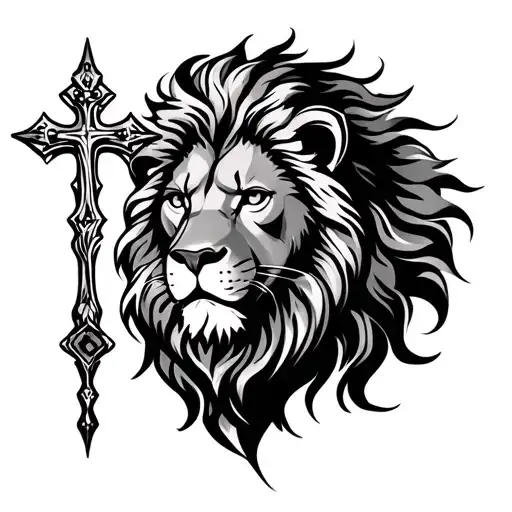 Lion And Cross