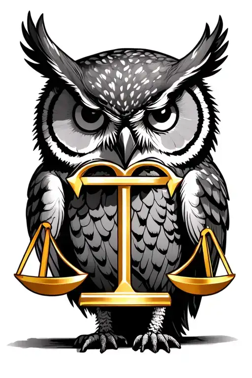Owl Holding A Libra Sign