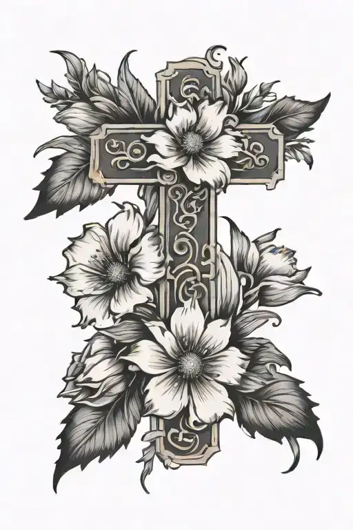 Cross With February Birth Flower