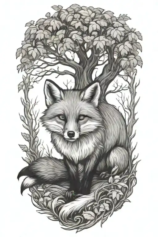 Fox Under A Tree