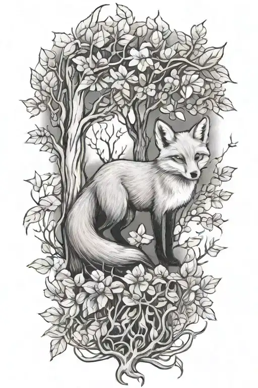 Fox Under A Tree