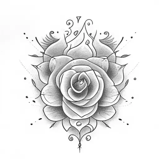 Blackwork Flowers On Fire Jota Tattoer Style