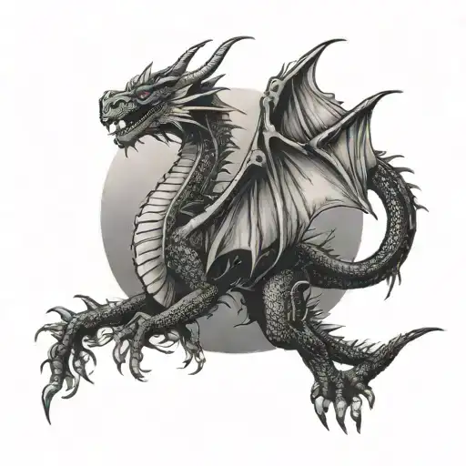 Dragon Flying Towards The Sun