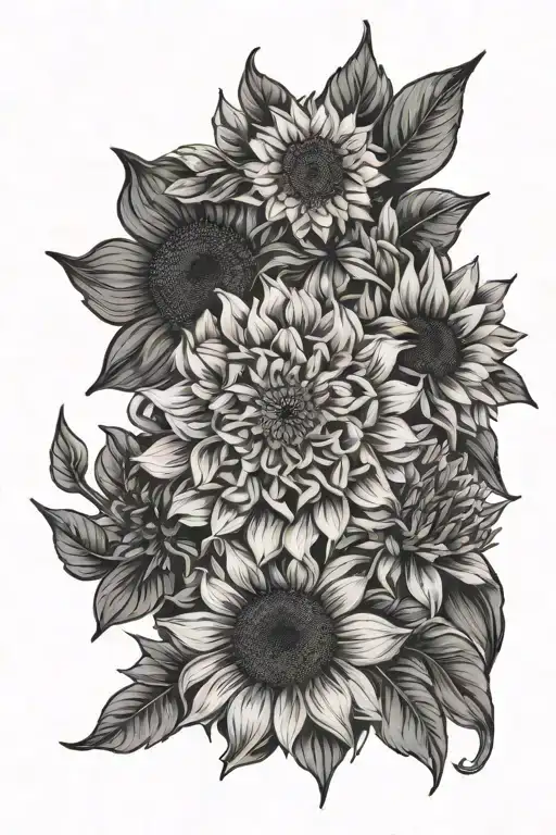 Lilac And Sunflower Surrounded