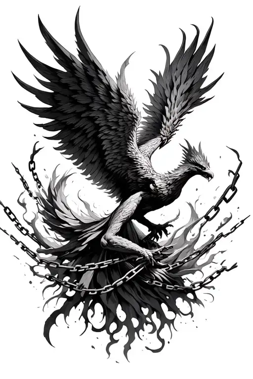 Phoenix Rising Breaking Free From Chains Breaking And Bursting