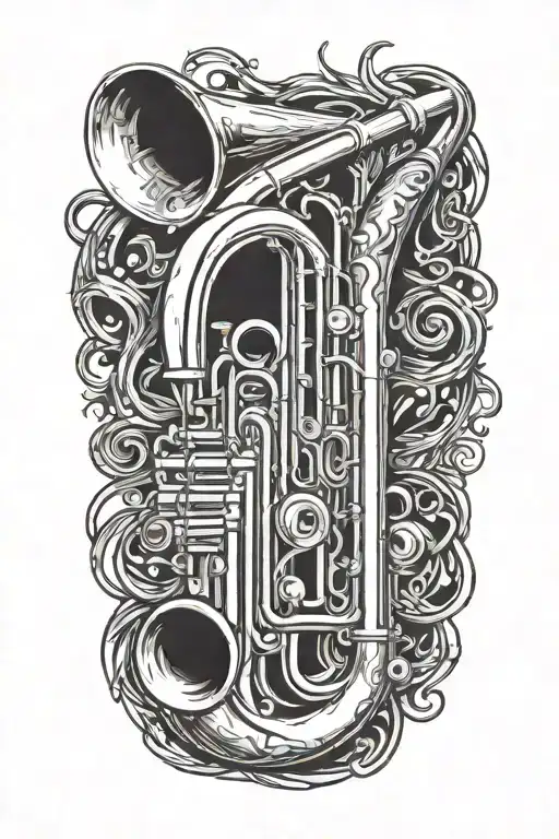 Trumpet Blowing Out Musical Notes