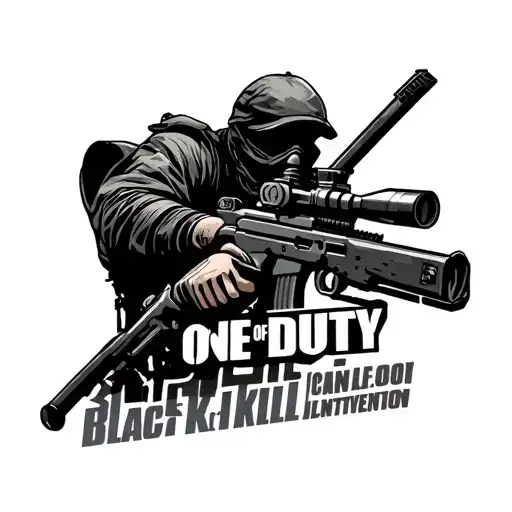 Call Of Duty Sniper Intervention With Other Elements Like The Words One Shot One Kill