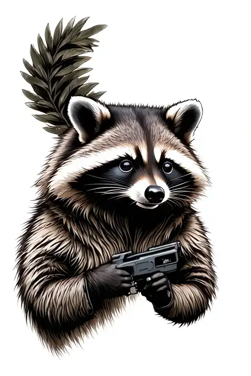 Military Raccoon Disguised