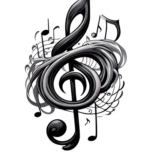 Music Note Intertwined