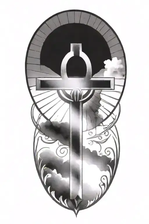 Sun Shining On Ankh Symbol