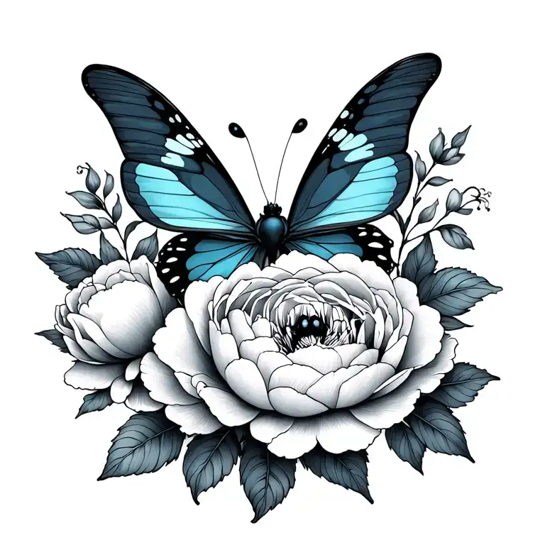 Little Stitch And Peonies And Butterfly