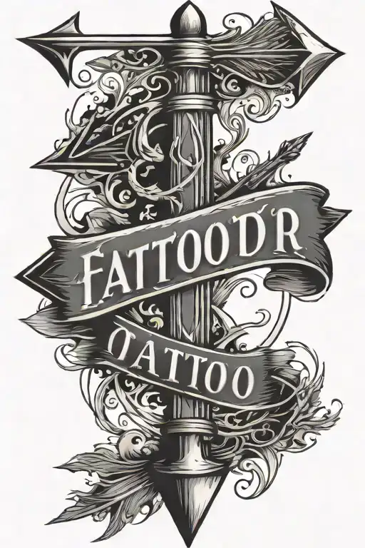 Text With A Big Arrow Going