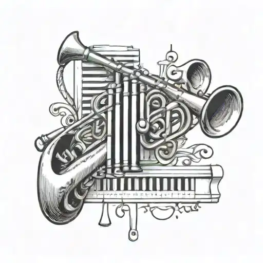 A Trumpet Intertwined With Piano Keys