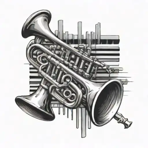 A Trumpet Intertwined With Piano Keys