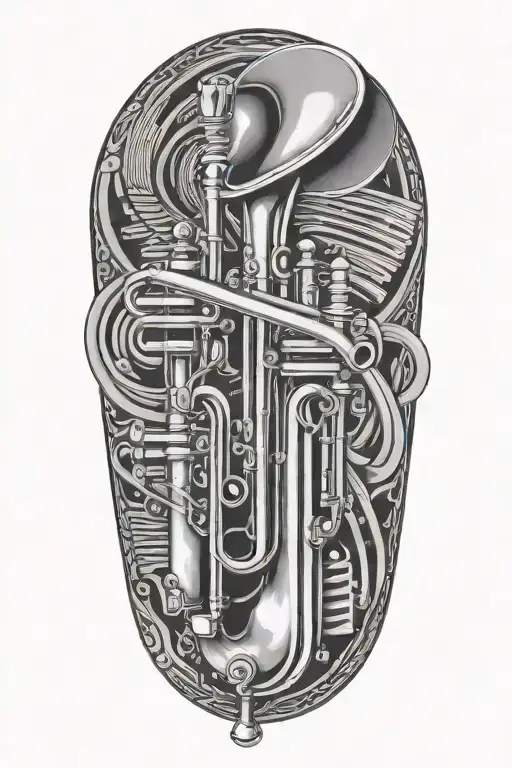 A Trumpet Intertwined With Piano Keys