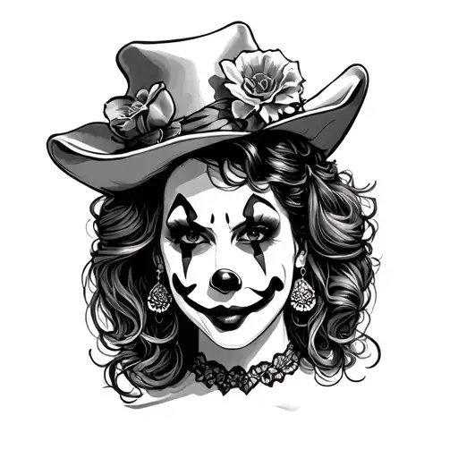 Chicana Clown Fac Lady Silent Gangster