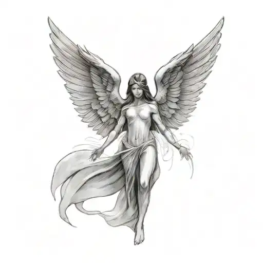 Female Guardian Angel With A Blurred Face