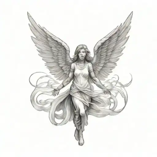 Female Guardian Angel With A Blurred Face