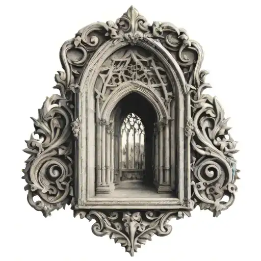 Gothic Architecture In A Vintage Picture Frame