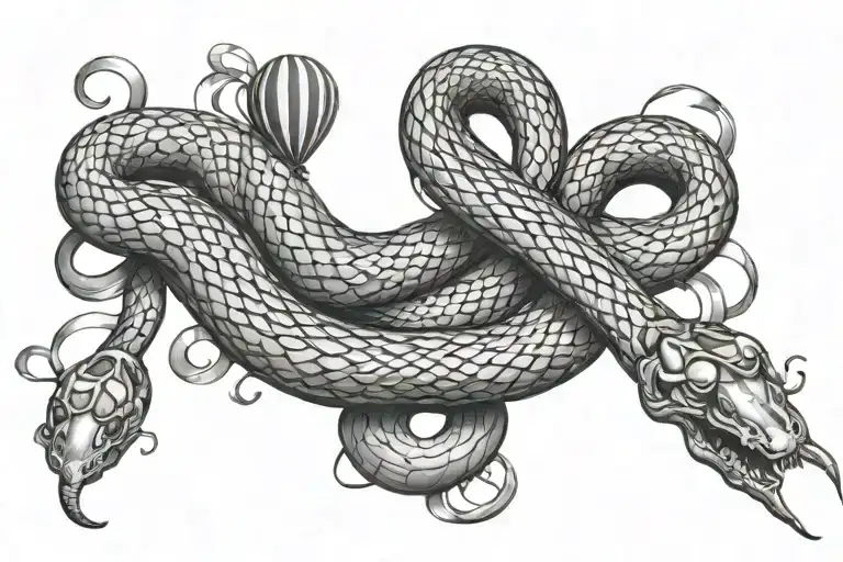 Snake And 10 Balloons