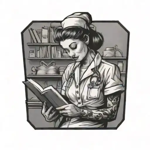 Nurse Reading A Book