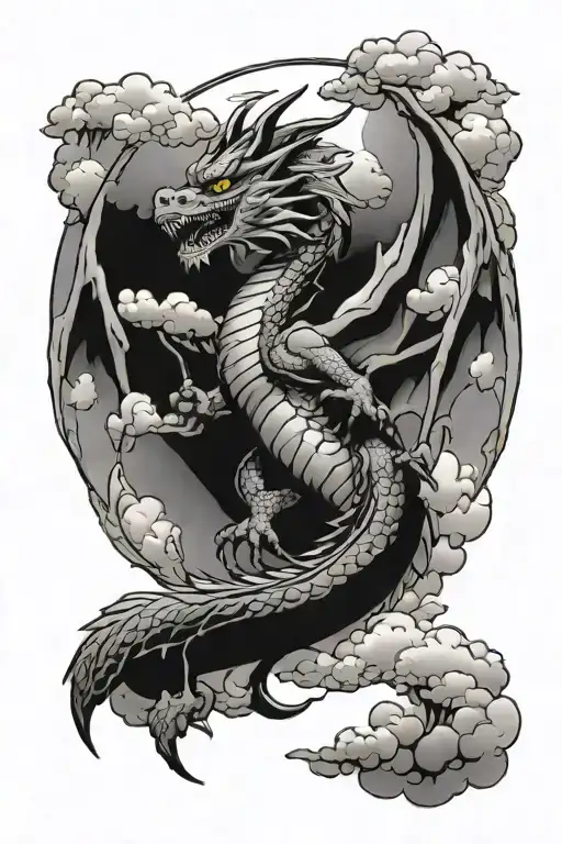 Dragon With Clouds Surrounding