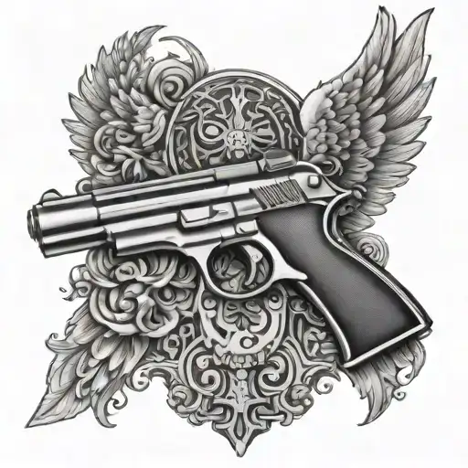 Angel Winged Semi Automatic Pistol