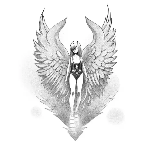 Full Body Angel With Pink Hair