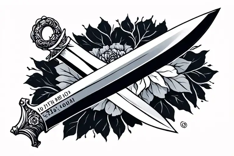 Minimalist Sword With Date Of Birth