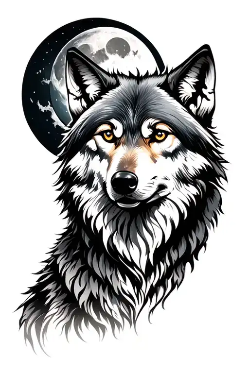 Wolf And Moon Rising