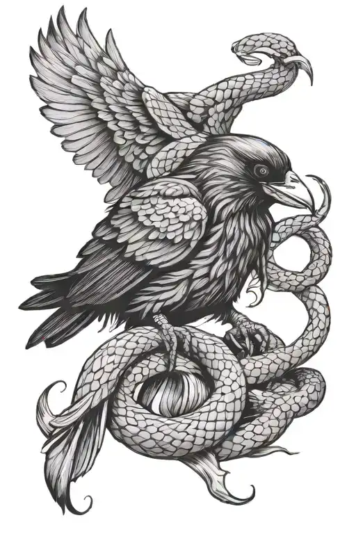 Crow And Snake Wrapped