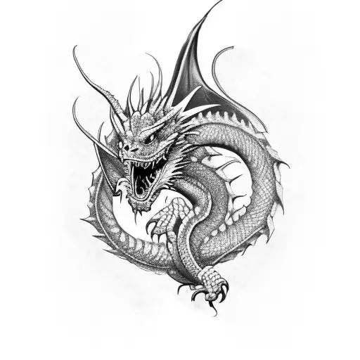 Dragon Enredado Y Calavera