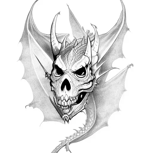 Dragon Medieval Y Calavera