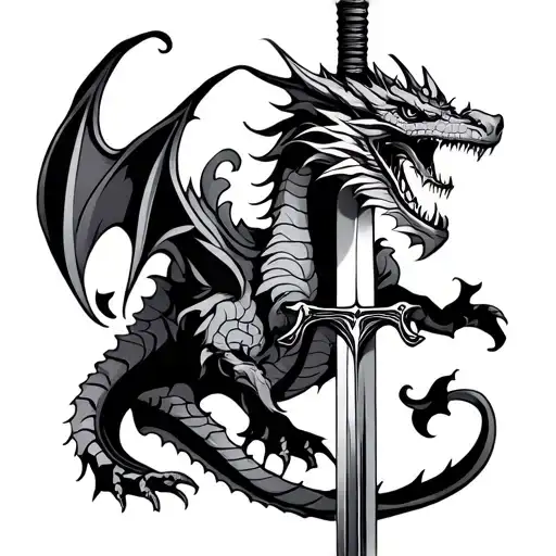 Dragon With Sword
