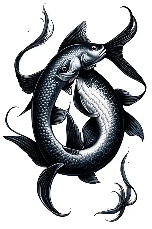 Pisces Fish Swimming Around Each Other