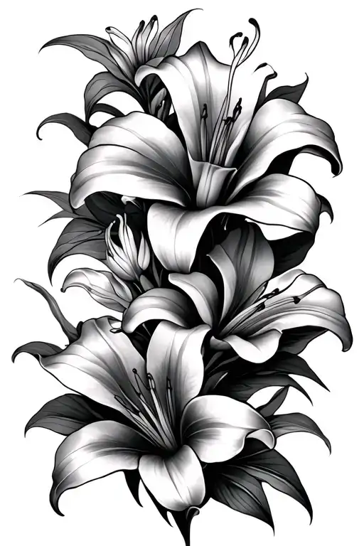 Lily Flowers Intertwined