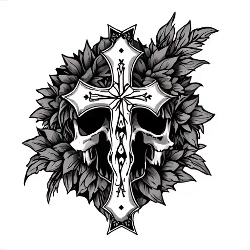 Western With A Cross Spine Tattoo Design Inspired