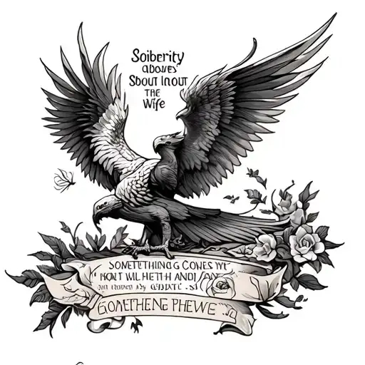 Phoenix With Sobriety Date And Something About Wife Arm Sleeve