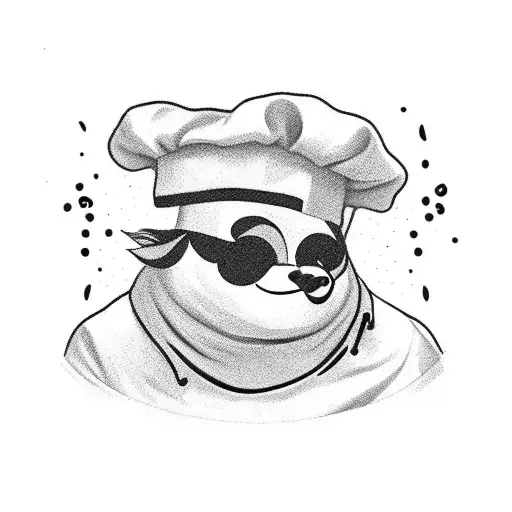 A Chef Cook With A Panda Apron And A Hip Hop Pose
