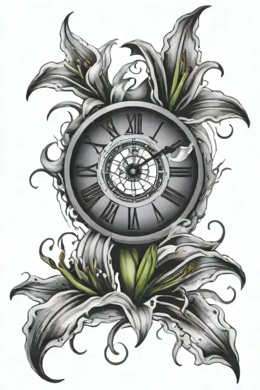 Cracked Clock Face Lily