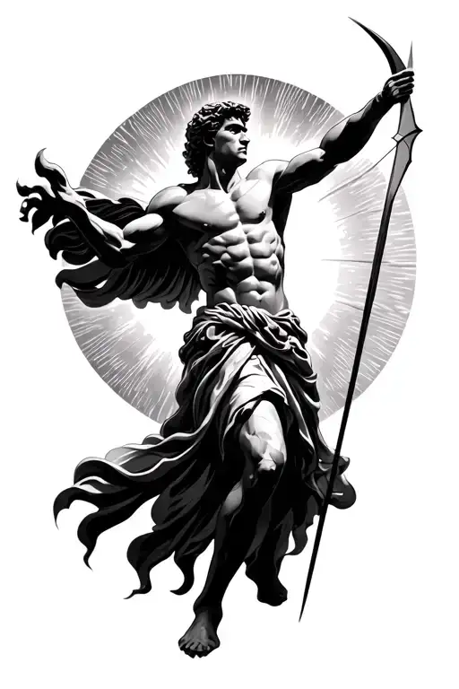 Apollo Coming Out Of The Sun Shooting An Arrow